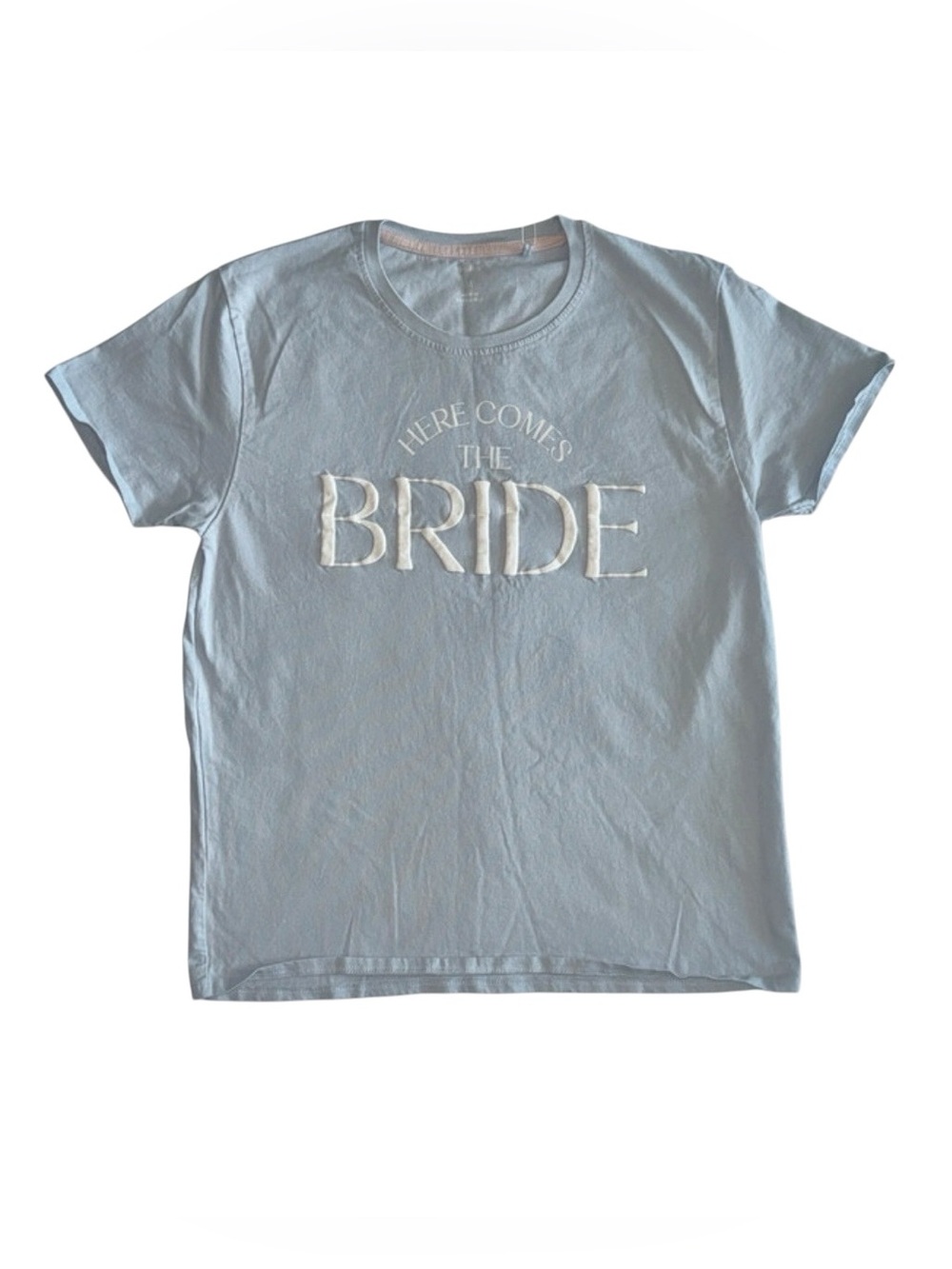 Here Comes the Bride Graphic T-Shirt Light Blue Bridal Shower Bachelorette Tee M